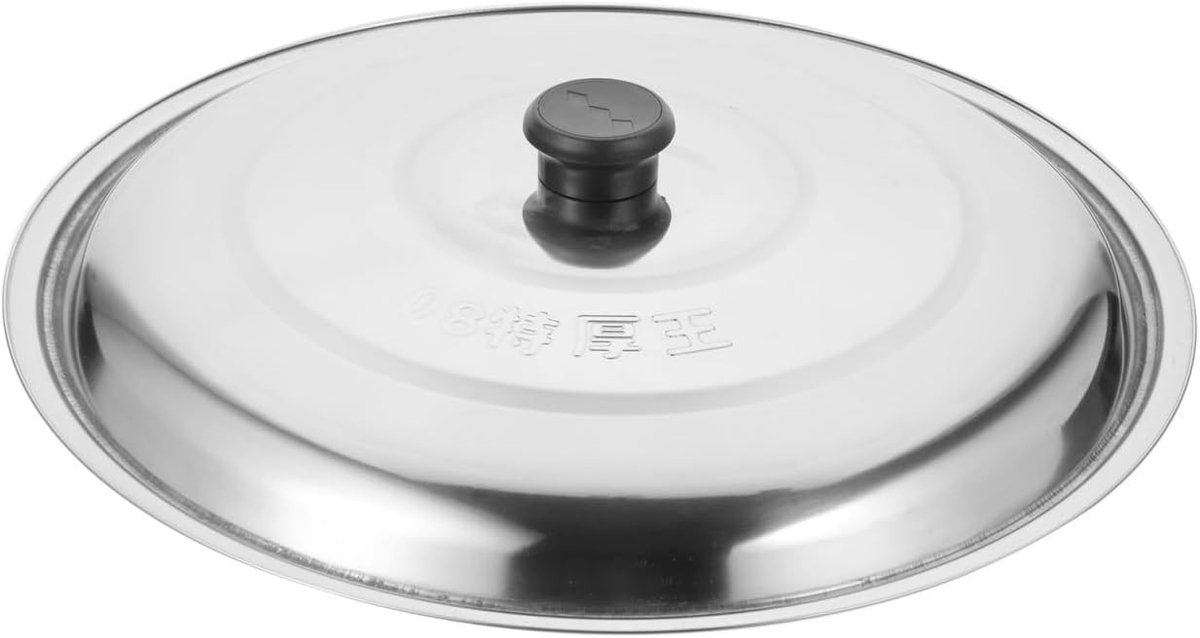 Universele Deksel voor Pannen en Potten - Ronde Roestvrijstalen Pan Deksel Vervanging voor Kookgerei en Casserole met Knop 35cm
