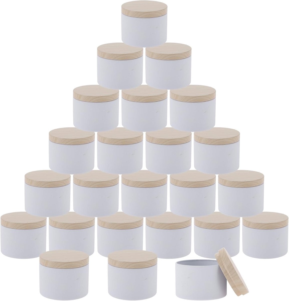 Cadeauverpakking met 24 glazen kaarsenhouders, 8 oz, met deksel voor het maken van kaarsen en decoratie