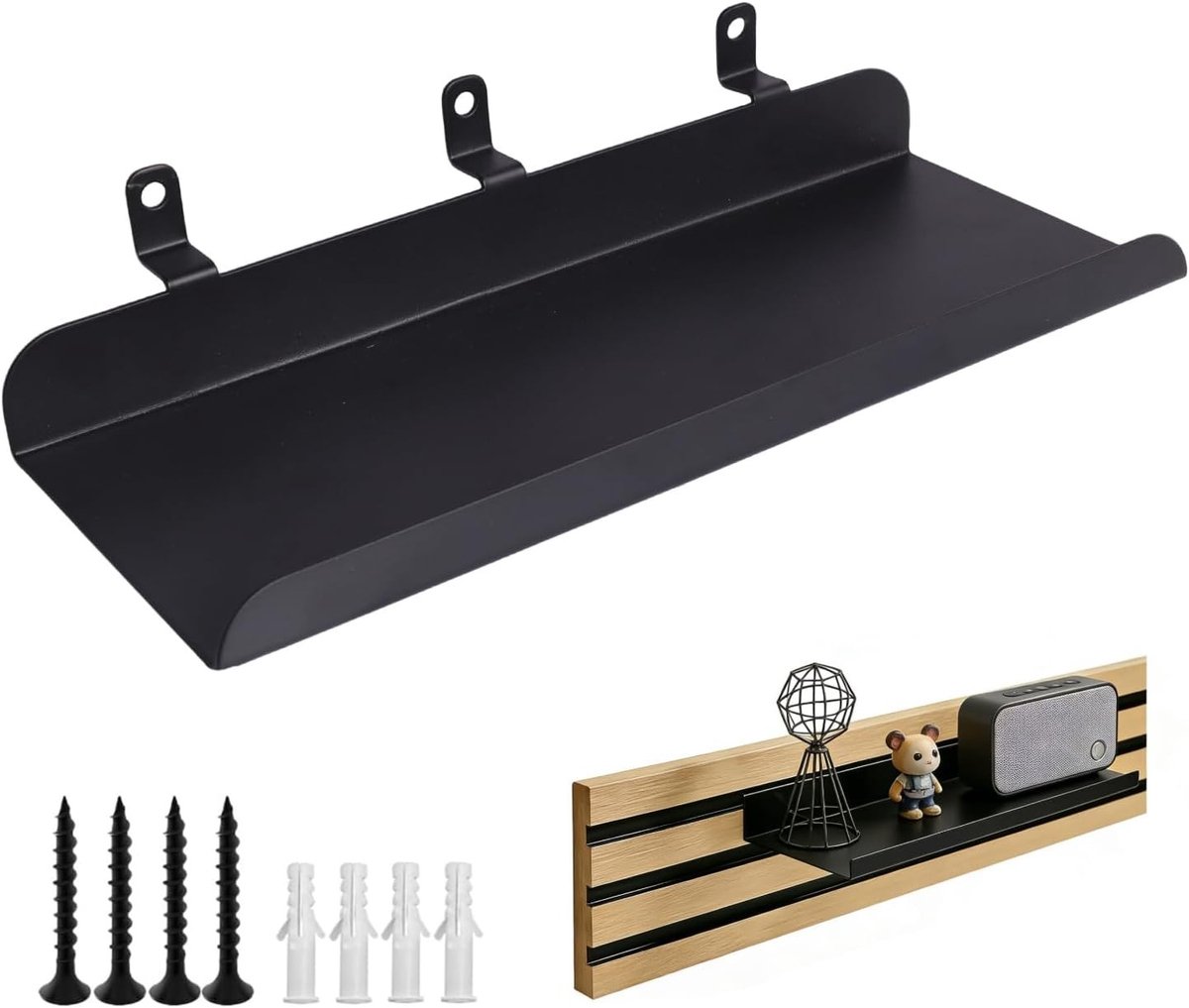 Wandplank Geluidsabsorberende Panelen voor Woonkamer, Slaapkamer, Kantoor en Keuken (25 x 10 cm) - Stijlvolle Wanddecoratie en Opbergoplossing