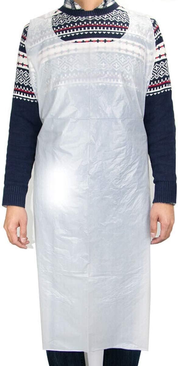 100 Stuks Wegwerp Schorten - Milieuvriendelijk, Waterproof PE Kookschorten voor Laboratoria, Horeca en Ziekenhuizen (124,5 x 81 cm)