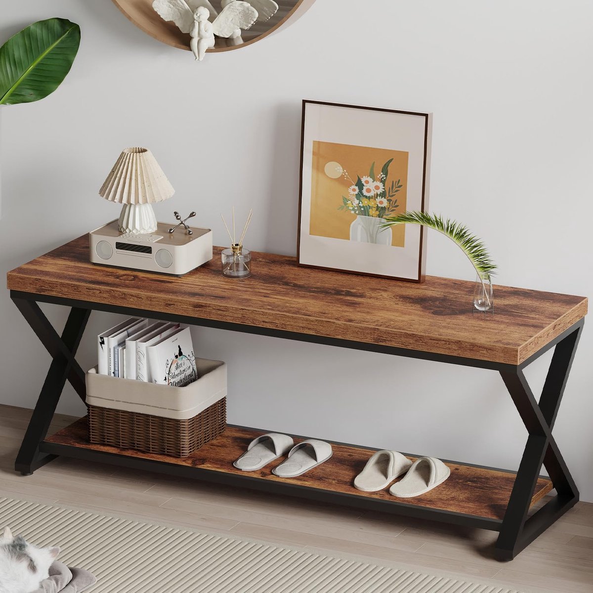 Houten Bank Boerderij - Robuust Design - Geschikt voor Binnen en Buiten - Perfect voor Gezellige Momenten - ShopVlot