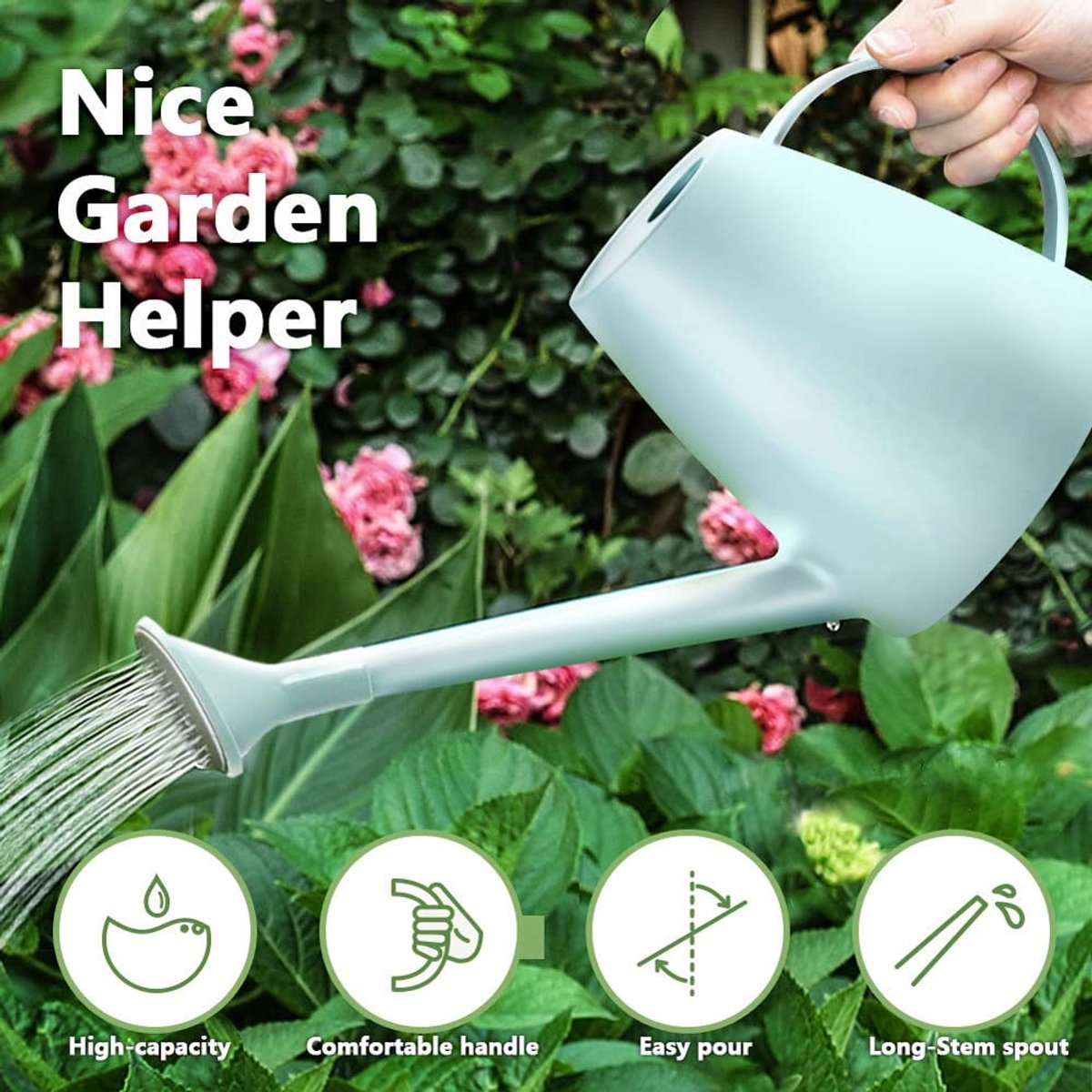 Gieter 1,8 liter - plastic - lichte uitvoering - ideaal voor tuinplanten - ShopVlot