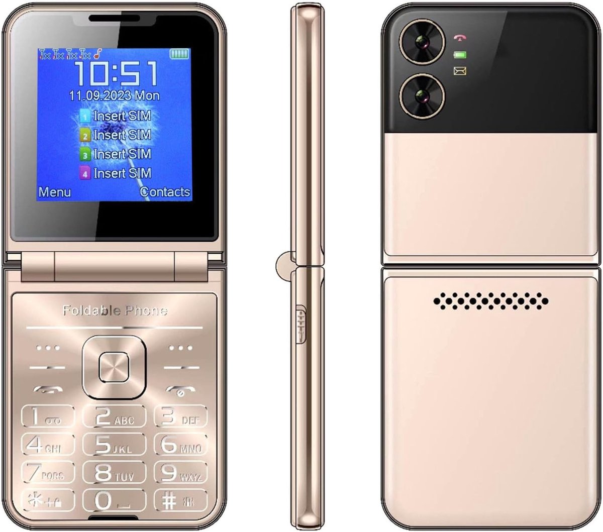 Vouwbare mobiele telefoon voor senioren met grote toetsen, luid geluid en LED zaklamp - 2.6 inch scherm, gebruiksvriendelijk en ideaal voor ouderen