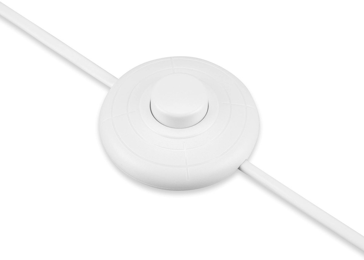 Kabel met schakelaar 2 m - Eurostekker - Wit - Ideaal voor eenvoudige bediening - ShopVlot