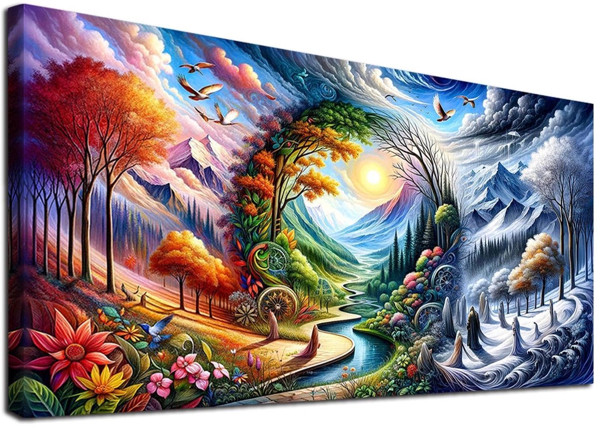 Diamant schilderen kit 40 x 70 cm - ronde boren - volledige boor - creatief voor thuis - ShopVlot