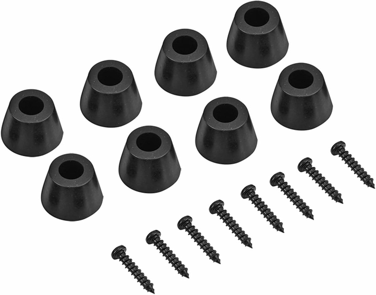 Vloerstaande luidspreker spikes met rubberen voeten - 4 paar anti-vibratie pads voor versterkers en speakers, 30x20mm met schroeven