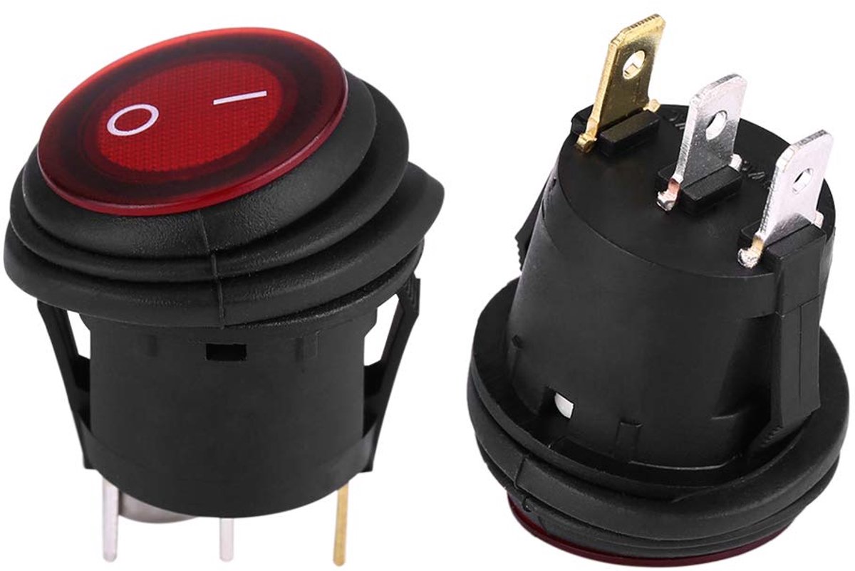 Led-tuimelschakelaar 12 V - 3-polig - waterdicht - geschikt voor auto en boot - ShopVlot