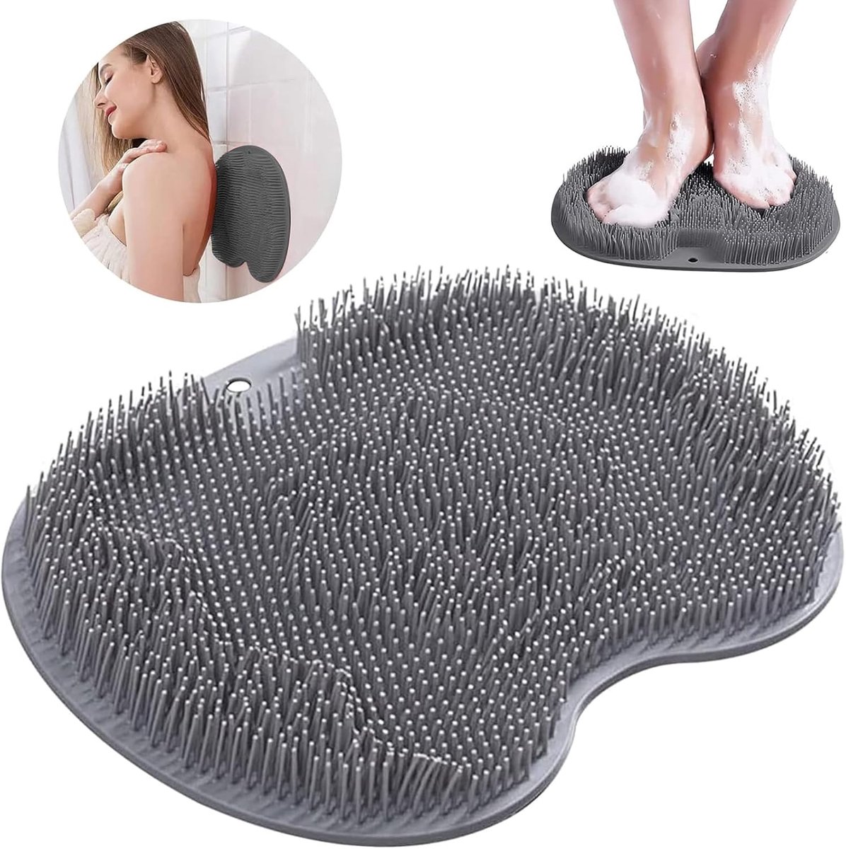 Antislip siliconen massagepad - rugrubber - voetborstel en lichaamsborstel - ontspannend voetmassageapparaat - ShopVlot