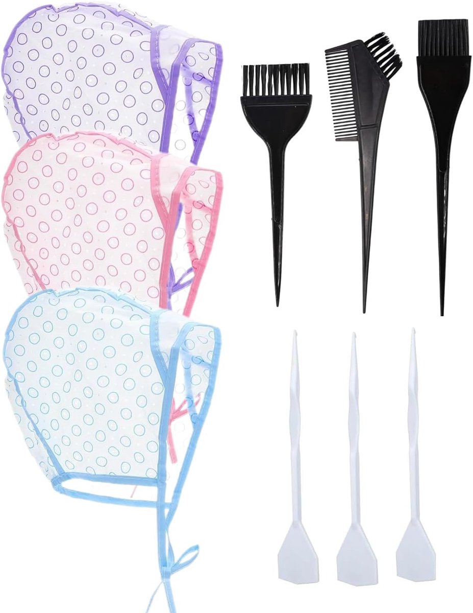Set van 3 Professionele Haarkappen met Haken en Borstels voor Thuis of Salon Haarverf Behandelingen