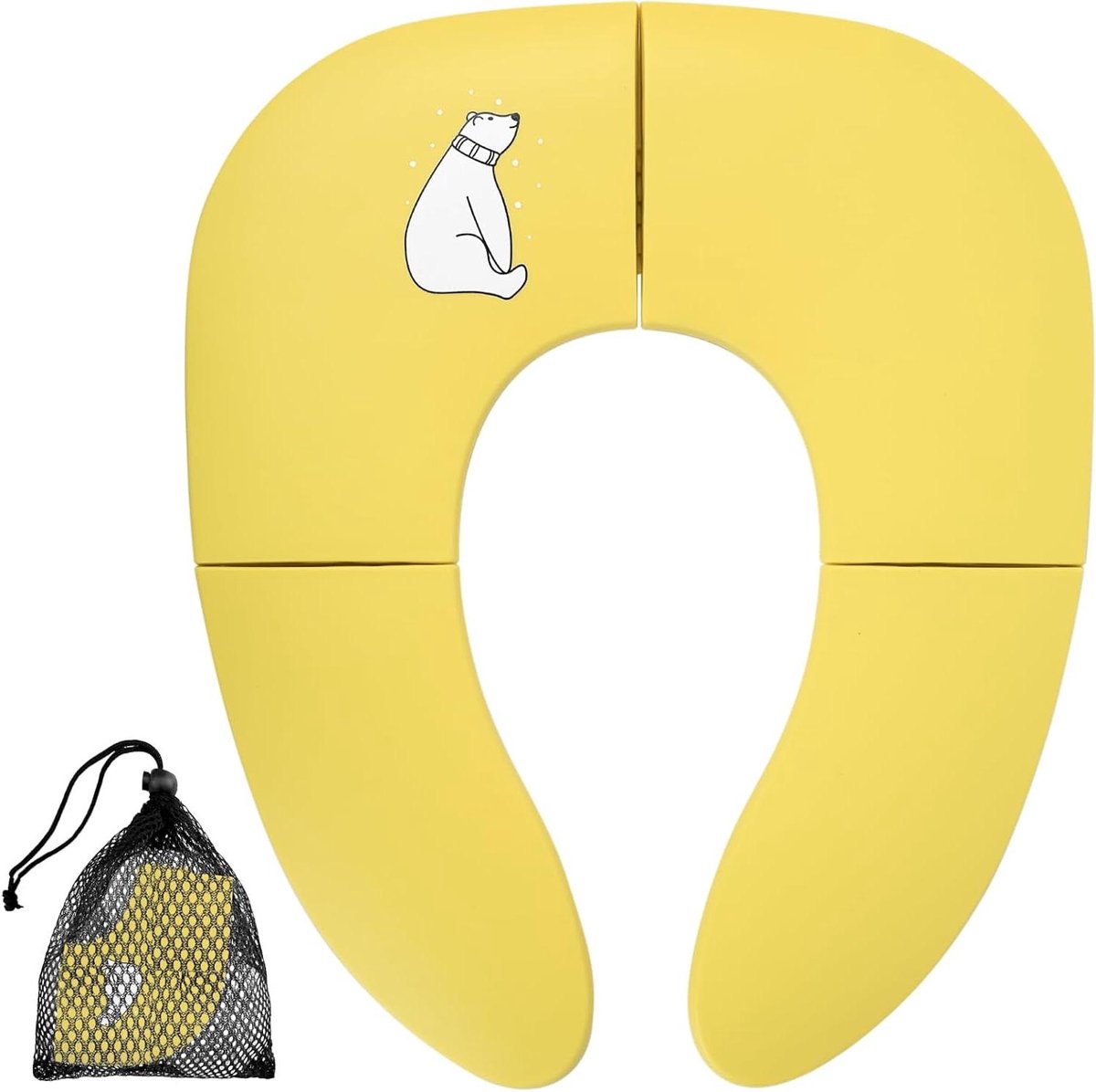 Opvouwbare Toiletbril - Zitverkleiner Kinderen - Zindelijkheidstraining - Inklapbaar Ontwerp - 18 x 15 cm - Geel