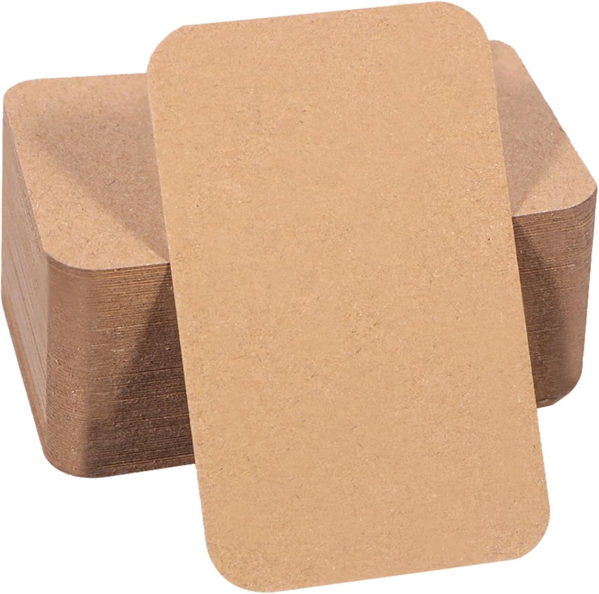Set van 200 Lege Kraft Papieren Kaarten 9 x 5 cm voor DIY Creatieve Projecten, Bedrijfspresentaties en Onderwijsdoeleinden