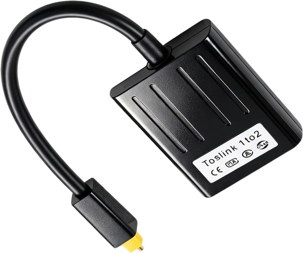 Optische Audio Splitter 2-in-1 voor TV en Home Cinema, PMMA Fiber Core en Metalen Stekkers, Geschikt voor DVD en Soundbar