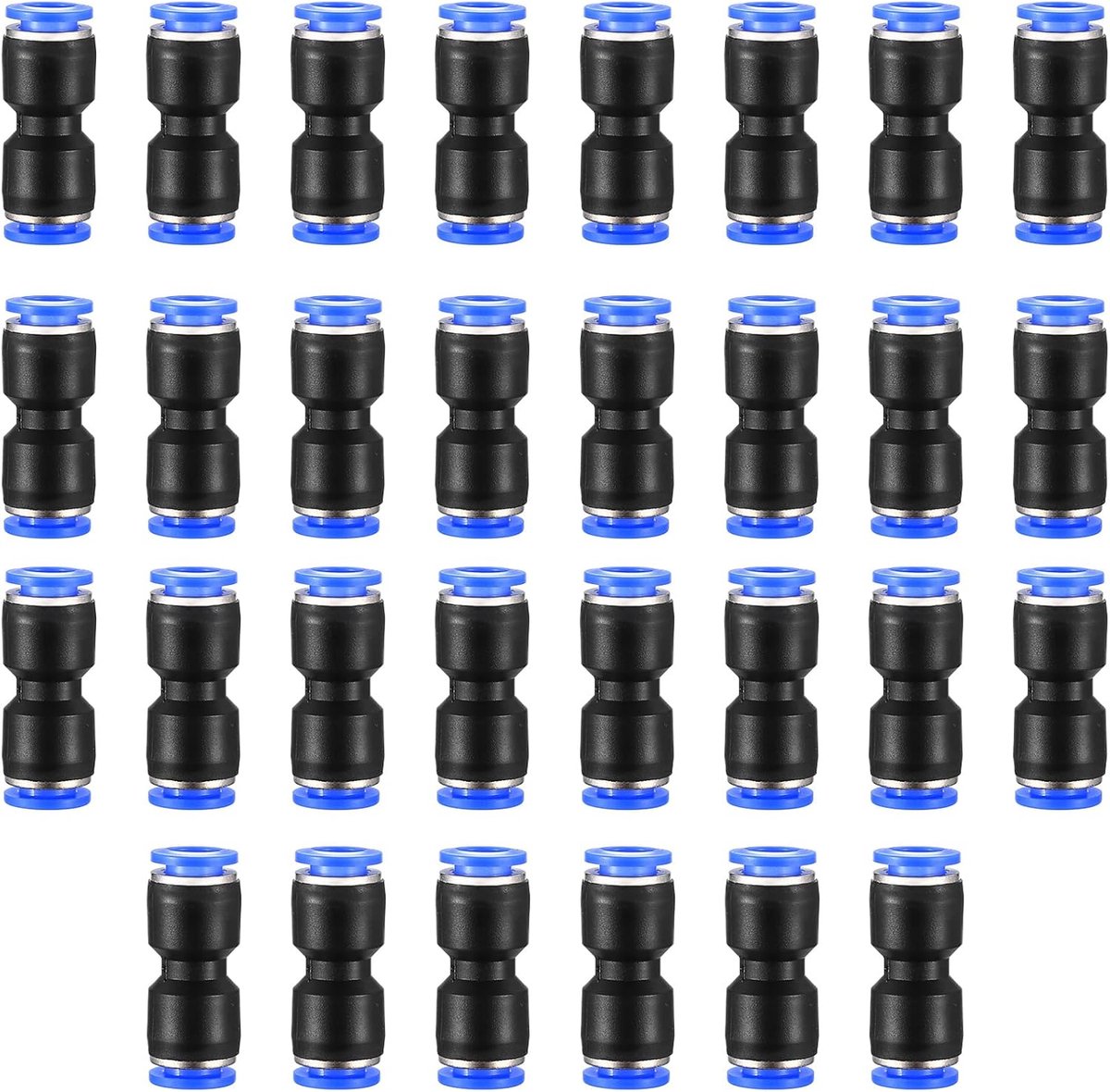 Pneumatische connectoren 8 mm - rechte fittingen - duw in snelkoppeling - eenvoudig te bevestigen - ShopVlot