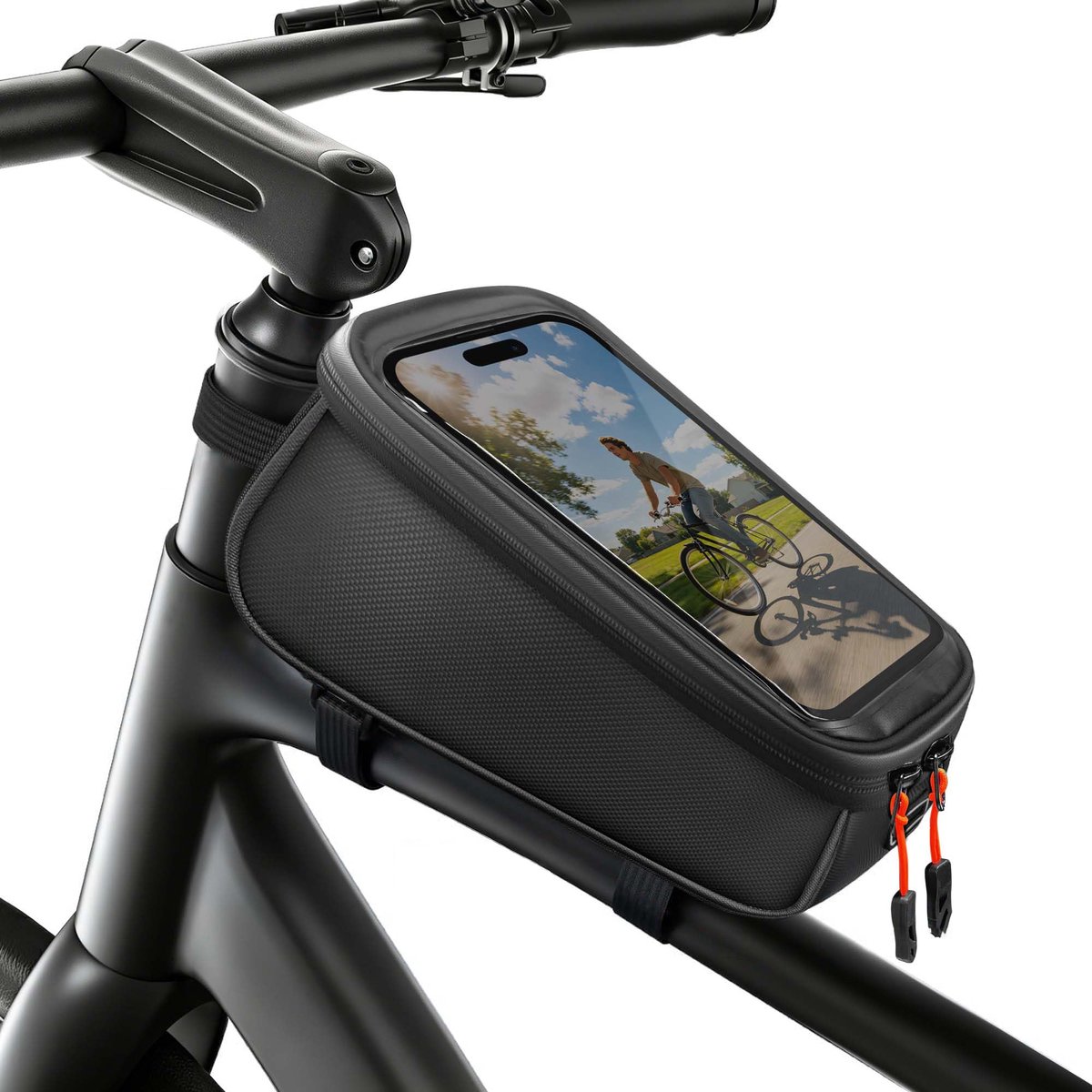 Fietstas stuurtas waterdicht 24x9x10 cm - telefoonhouder - transparante touchscreen-hoes - ideaal voor smartphone - ShopVlot