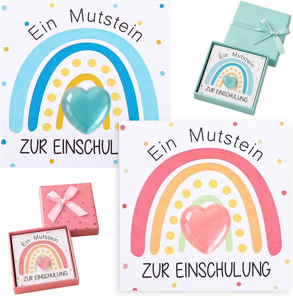Geluksstenen 2 stuks - Hartvormige souvenir - Uniek cadeau - Breng geluk in huis - ShopVlot