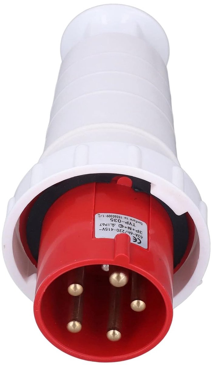 Power Strip Industrial Power Strip 5 Pole 63A 220 To 415V Aviation Plug IP67 Waterproof Round Cable Plug Power Strip - ShopVlot
