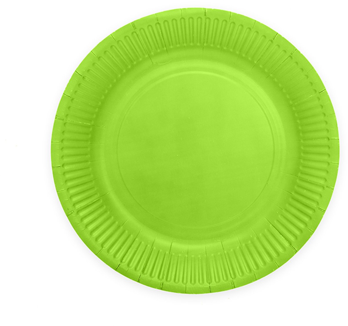 8x Papieren Bordjes 18cm FSC - Limoengroen - Feestartikelen