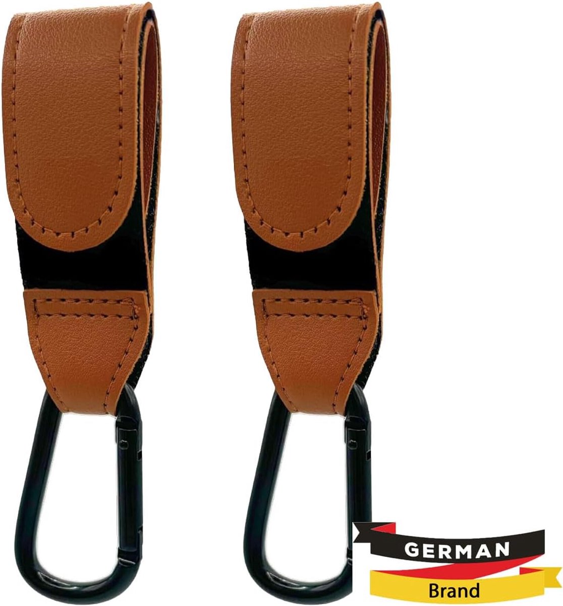 Kadem® Universal Hooks, Pack of 2, Pushchair Holder, Pushchair Hook, Pocket Hooks, Versatile Practical Faux Leather - ShopVlot
