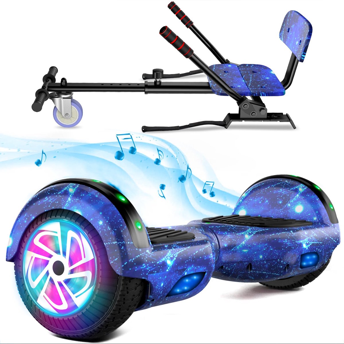 Hoverboard 6,5 inch met hoverkart - zelfbalancerend - antislip ledverlichting - ideaal voor kinderen - ShopVlot