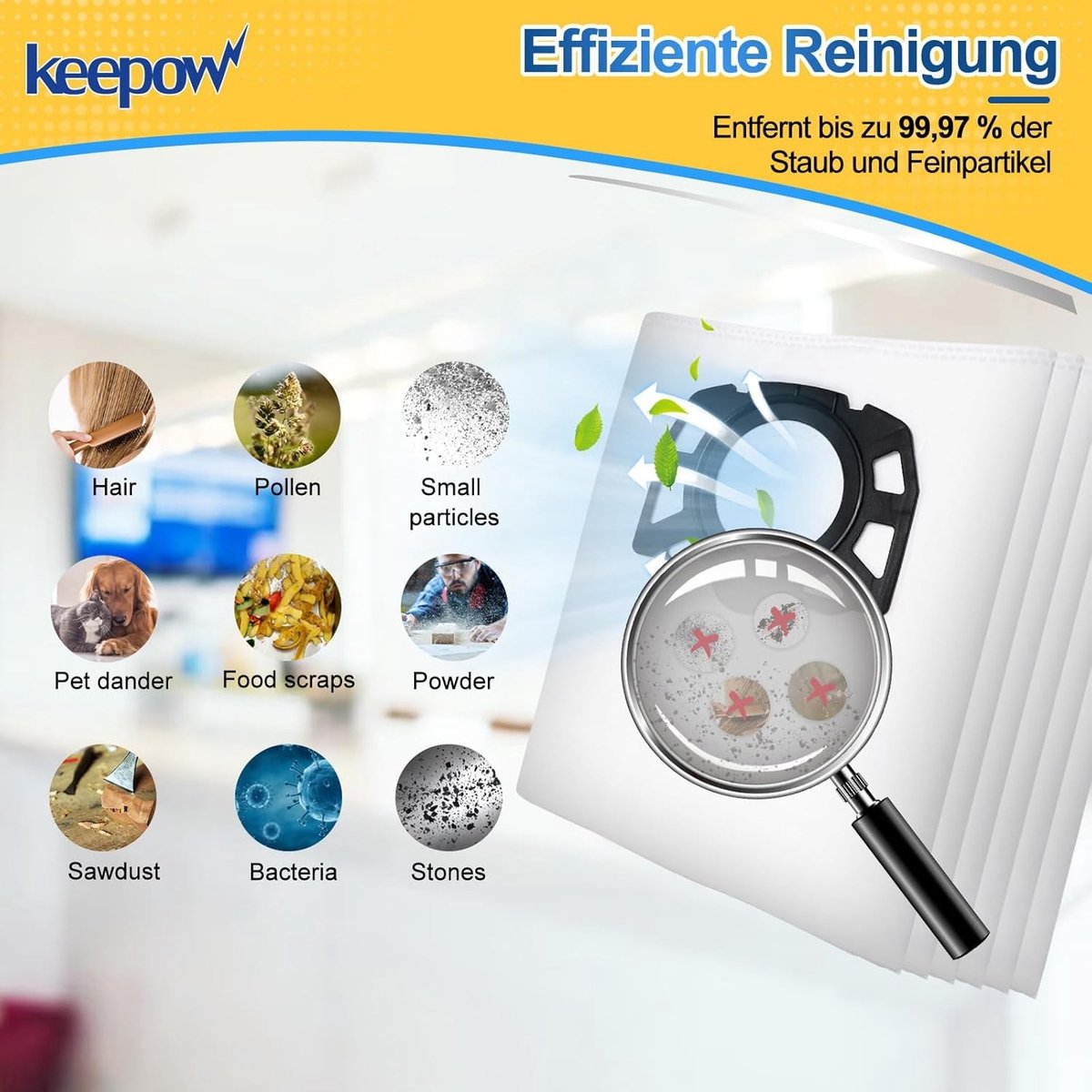 Vacuum Cleaner Zak voor Kärcher WD 2 Plus, WD 3, WD 3 Battery - Set van 3, Efficiënte Filtratie voor Stofzuigers, Geschikt voor Diverse Modellen