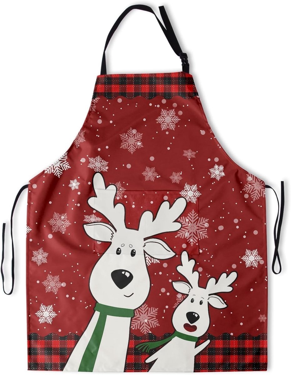 Grappige Kerst Schort, Verstelbaar en Waterdicht, Perfect voor Koken, Grillen en Feestjes