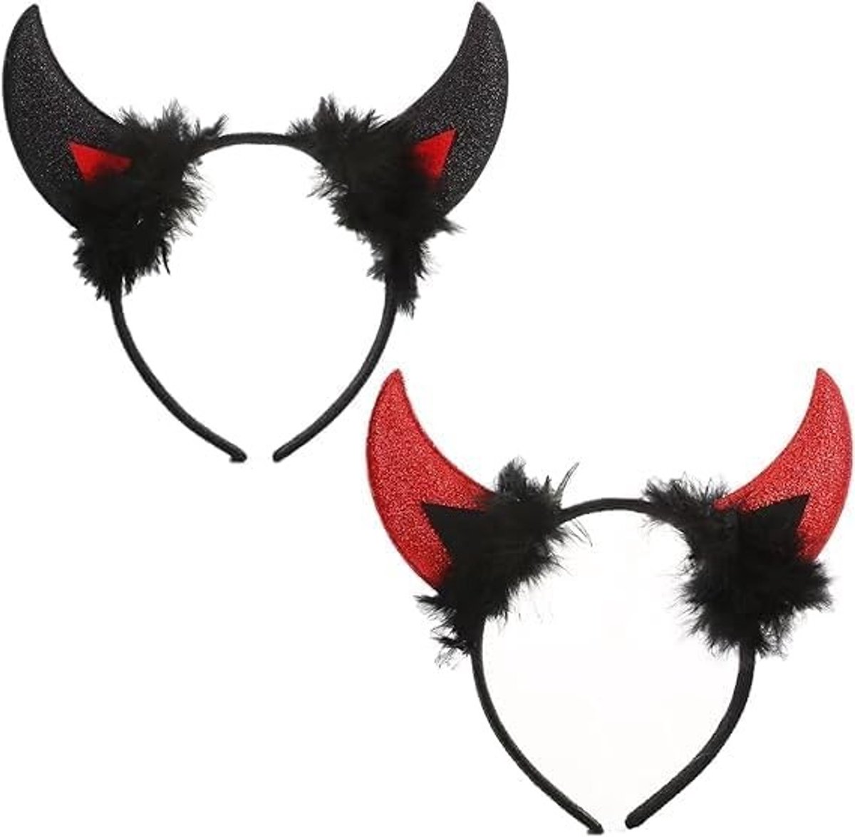 Halloween Duivelse Haarband in Rood en Zwart voor Volwassenen, Kinderen en Stellen - Perfecte Accessoires voor Kostuums en Feestjes