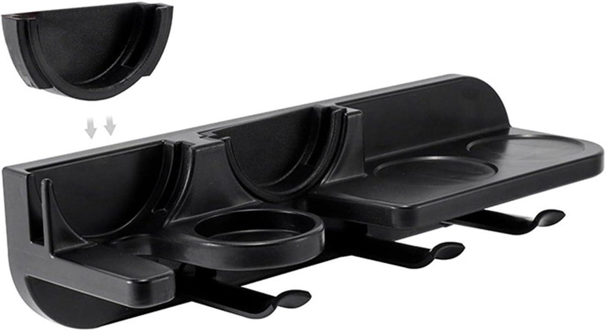 Koffie Accessoire Houder - Wandrek Organizer - Koffie Maken - Ruimtebesparend Wandmontage - 51 54 58 mm - Zwart