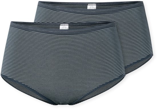 Schiesser Midislip set van 2 nachtblauw-wit gestreept - Modal Essentials Dames Onderbroek - nachtblau