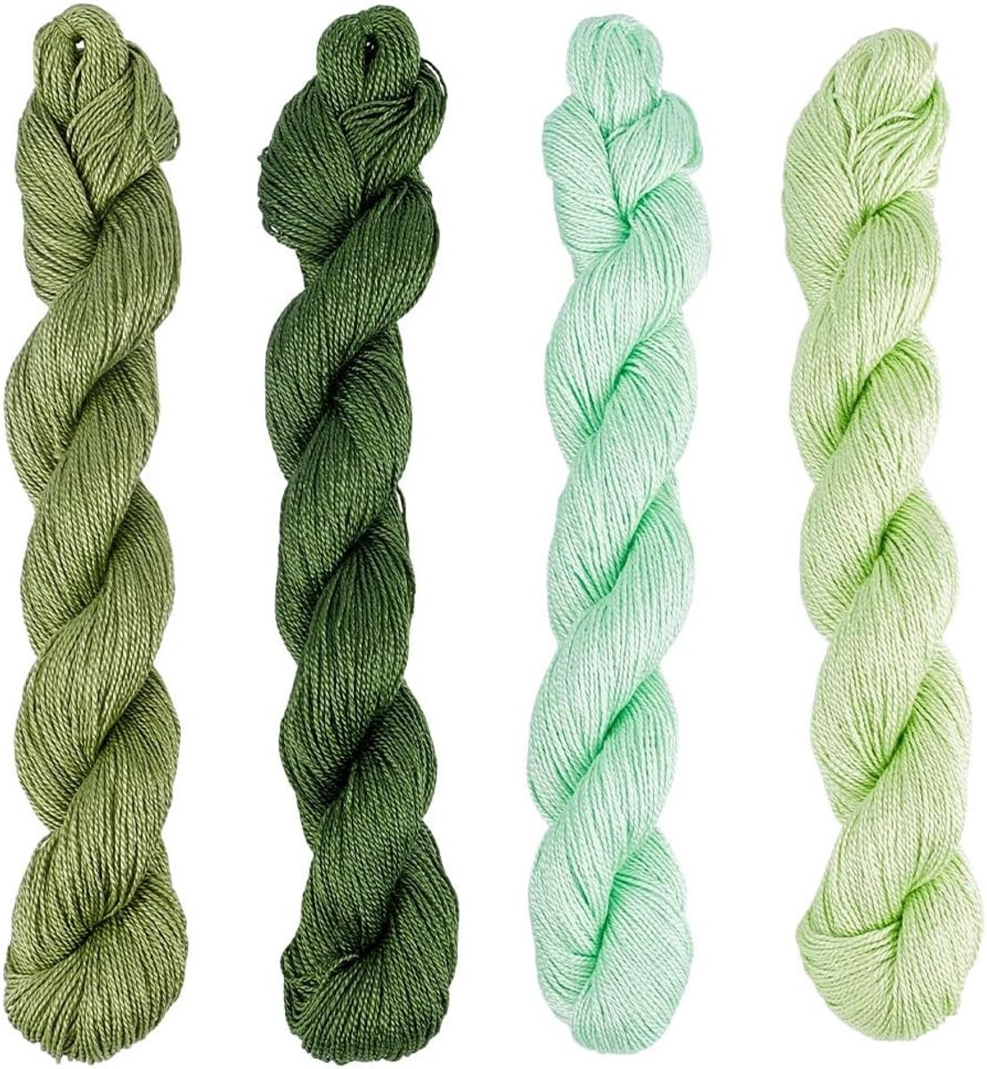4 stuks Sashiko garen Sashiko kluwen 4 x 100 m puur katoen borduurgaren 2 draden Japans naaigaren voor quilten en borduurwerk naaiset accessoires (groen) in totaal 400 m