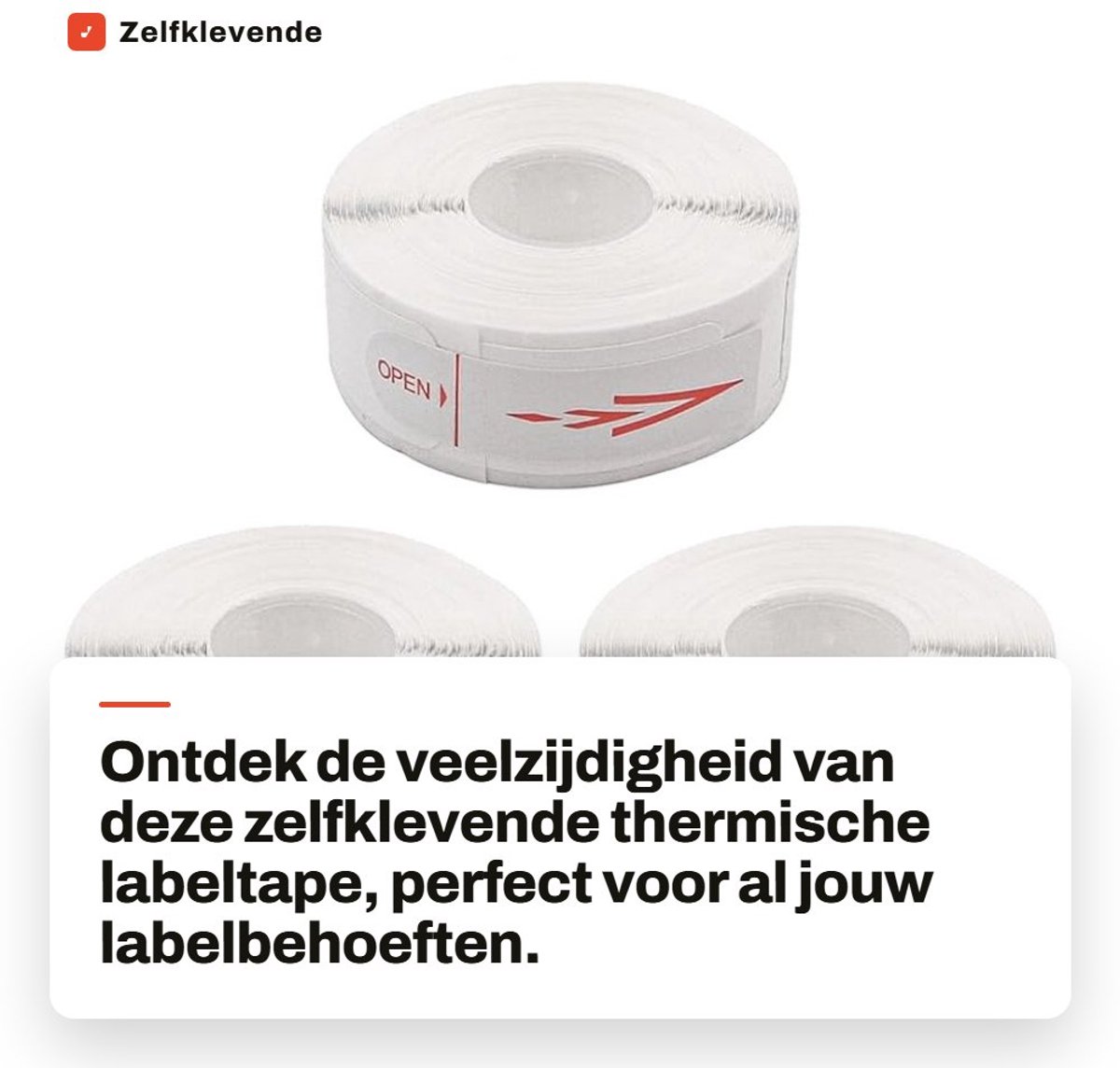 Dailygoods- Labeltape 3 Rollen 12 mm x 40 mm - Zelfklevend - Thermisch - Olie-, Water- en Krasbestendig - Geschikt voor P15 Printer - Duurzaam Papier - Etiketten