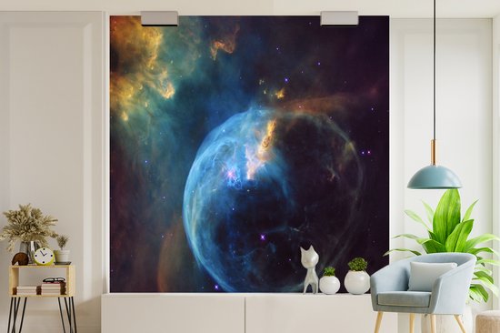 Papier peint - Papiers Papier peint photo Galaxy - Planète - Blauw - Largeur 240 cm x Hauteur 240 cm