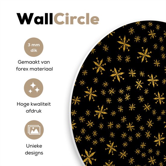 Wall Circle - Wall Circle Indoor - Noël - Flocon de Neige - Or - ⌀ 120 cm - Décoration murale - Peintures Ronds XXL