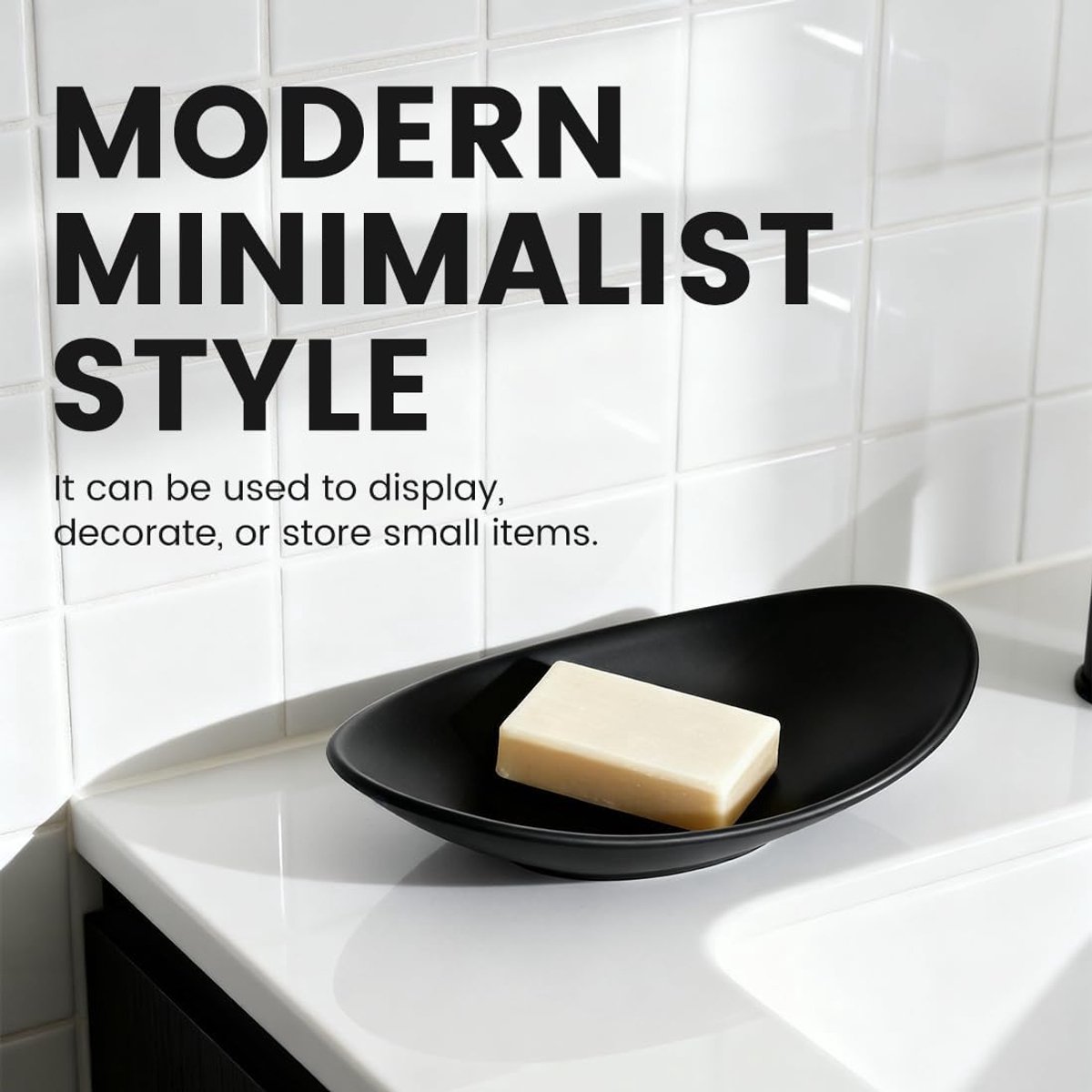 binnenzak, decoratief dienblad in mat zwart voor sleutels en sieraden, elegant en modern, ideaal voor hal, woonkamer en badkamer, schokbestendig, veelzijdig voor de decoratie van het huis
