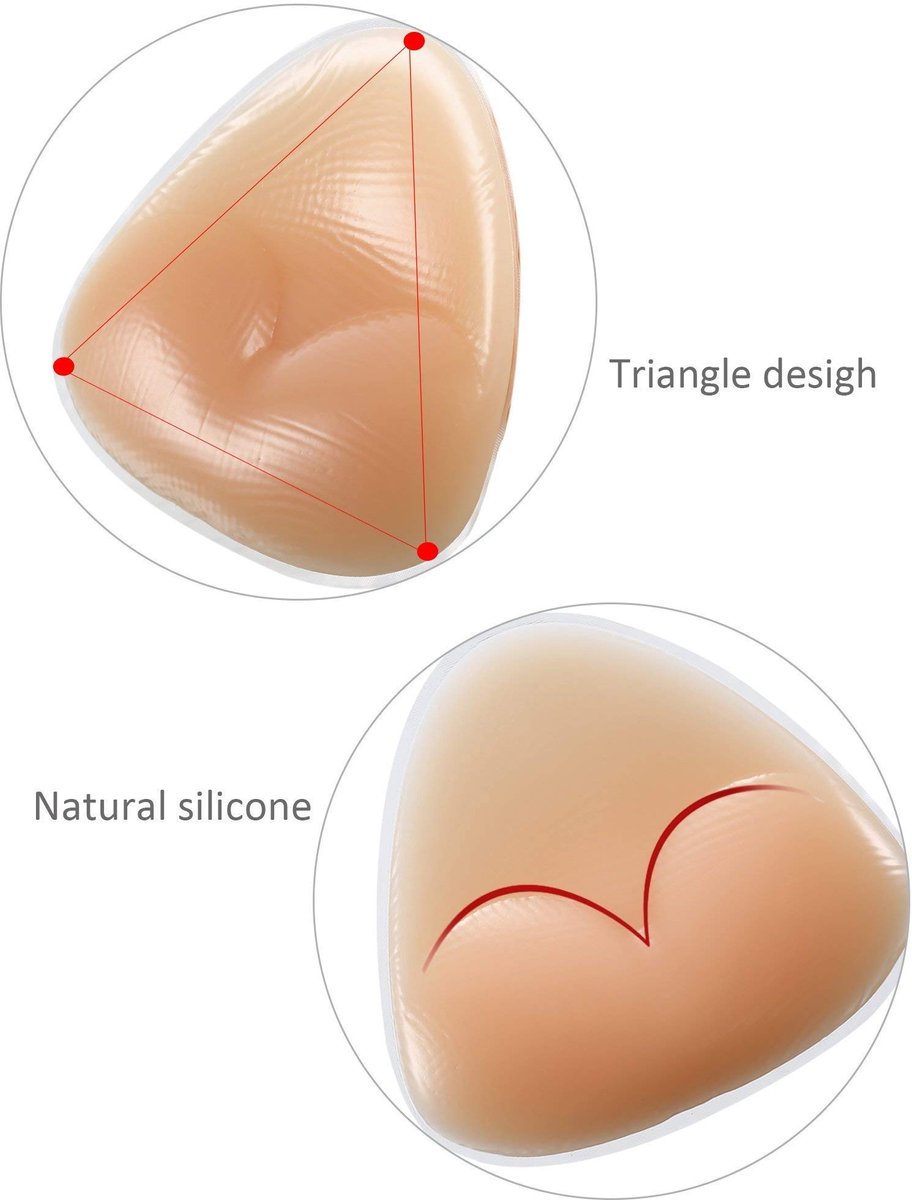 Dailygoods- Bikini Gel Pads Waterdicht - Siliconen Beha-Inzetstukken - Push Up Borstvergroter - 2 Paar - Driehoek Vorm - 4 x 4 x 1 Inch