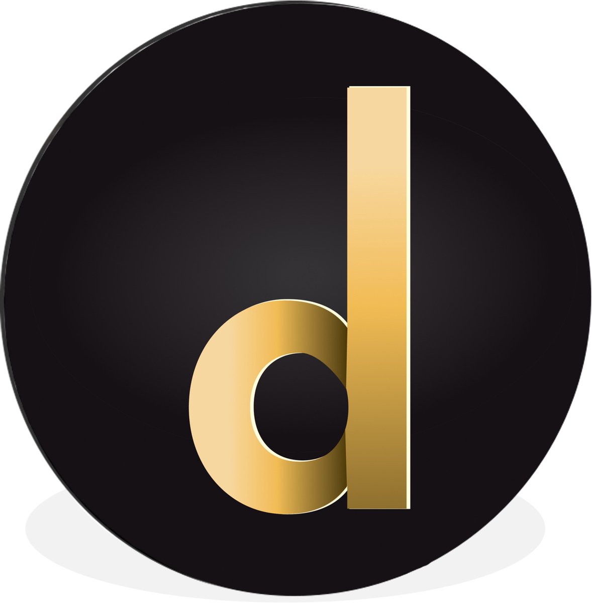 WallCircle - Wandcirkel - Muurcirkel - Een illustratie van de kleine letter D - Aluminium - Dibond - 60x60 cm - Binnen en Buiten