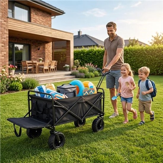 Baby Mix opvouwbare bolderkar 100L zwenkwielen - Transportwagen van baby-mix — afbeelding 2