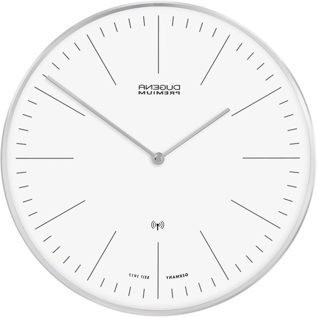 Wandklok - Radiogestuurde klok - Tijdweergave thuis - Metaal behuizing - Ø 32 cm - Wit