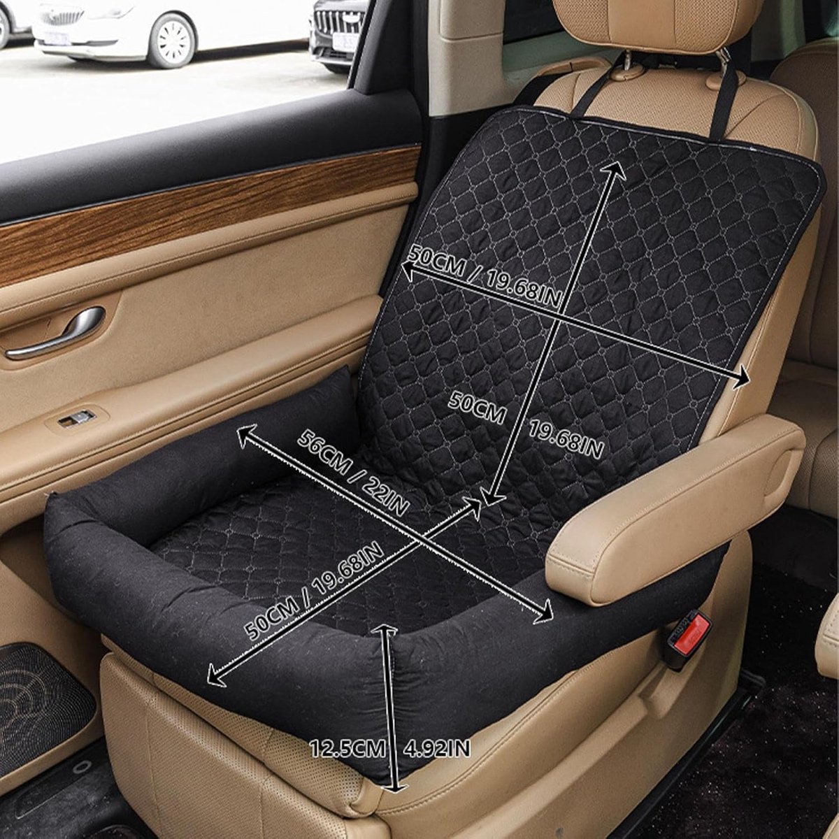 Hondenstoel Auto - Reiskussen Huisdier - Veilig Reizen - Antislip Ontwerp - 31x30x11 cm - Zwart