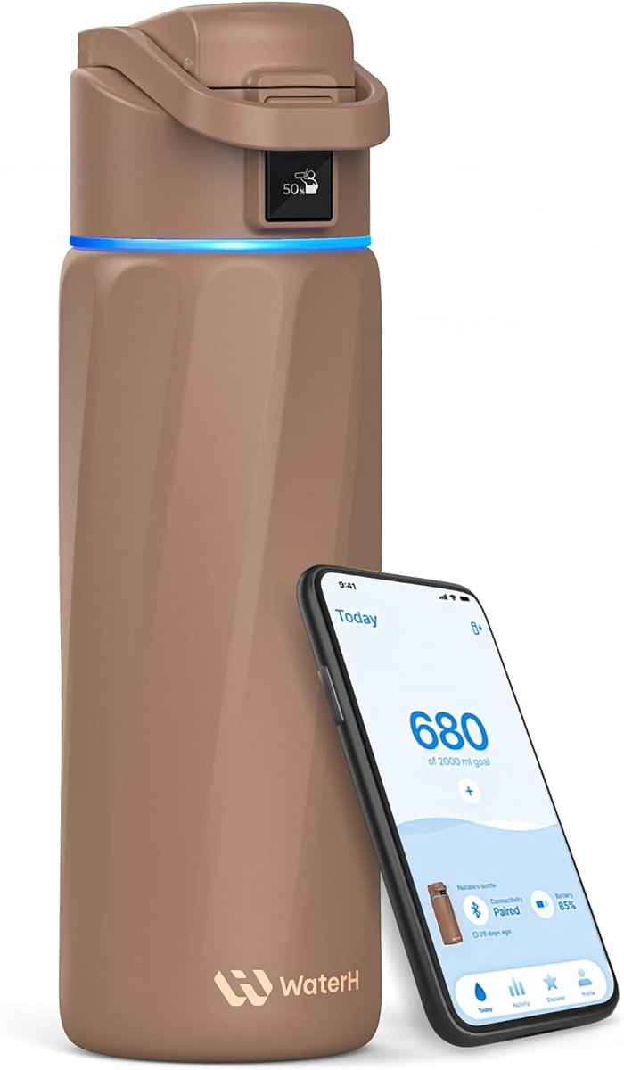 WaterH BOOST Smart Water Bottle 710ml Chocolate Mousse