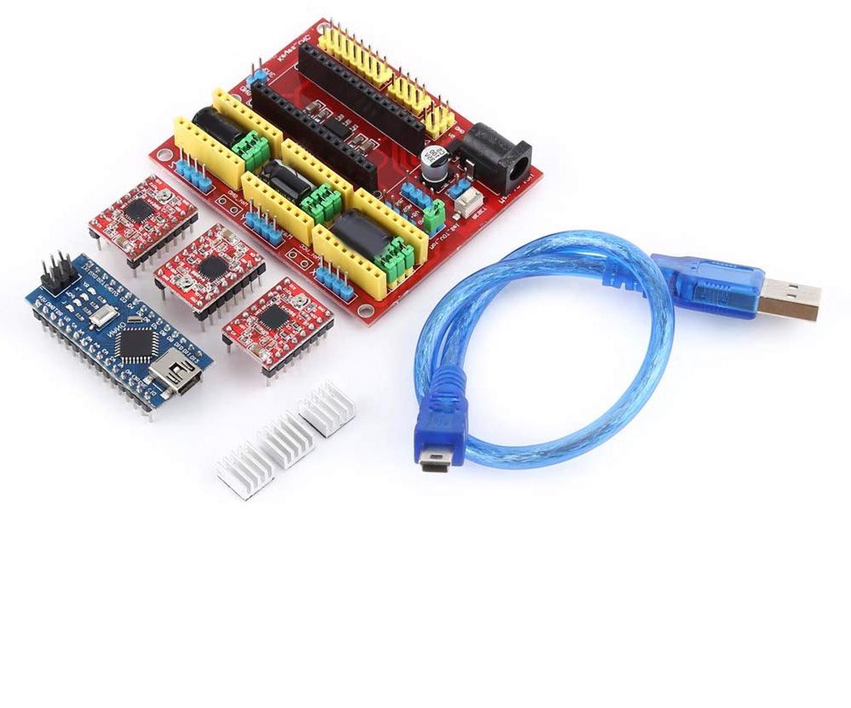 CNC Shield V4.0 - Stappenmotor Controller - 3D Printer Besturing - 3-Assige Motorbesturing - 7.2 x 5.9 cm - Groen