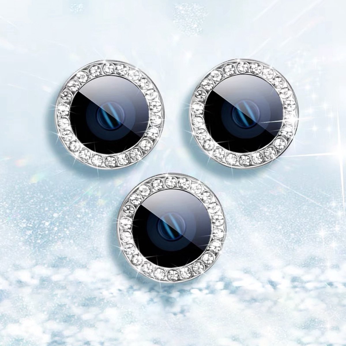 Camerabescherming met strass steentjes 2-pack