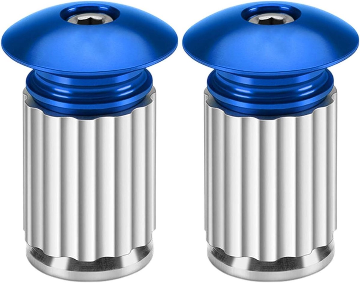 Stuurdoppen Fiets - Handvatdoppen Stuureinden - Fietsen Verbeteren - Aluminiumlegering Constructie - 8 x 4 x 2.4 cm - Blauw