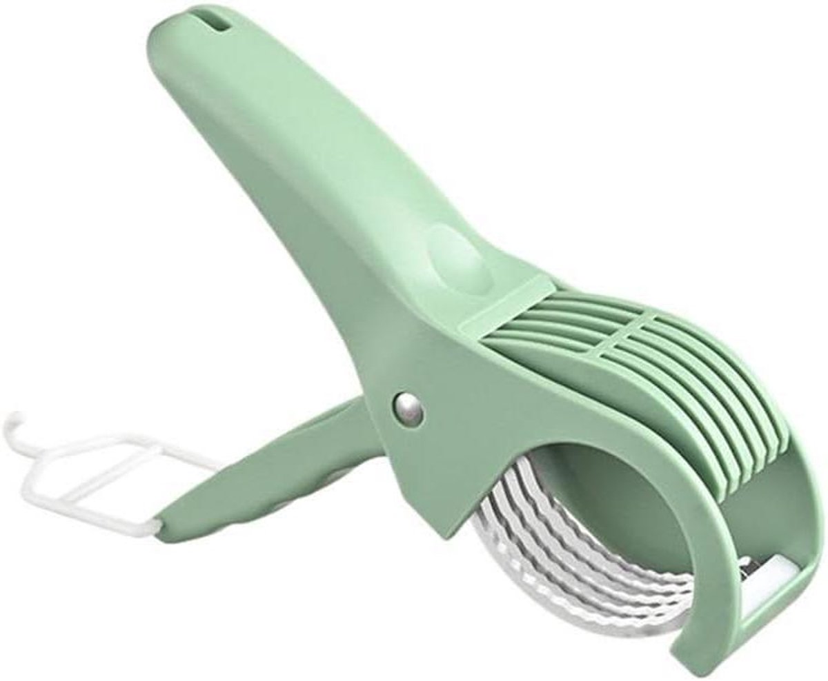 Handmatige Snijmachine - Bananensnijder Groente Snijder - Fruit En Groente Snijden - Uniforme Plakjes - 17.5 cm - Groen