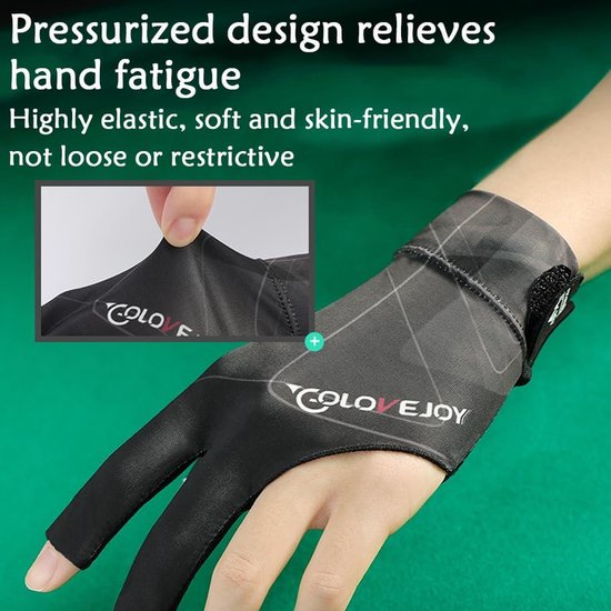 SnelShoppen - Billiard Pool Cue Gloves, Snooker Handschoenen, Antislip Poolhandschoenen, Verstelbare Billiard Handschoenen voor Pool, Snooker en Carom — afbeelding 2