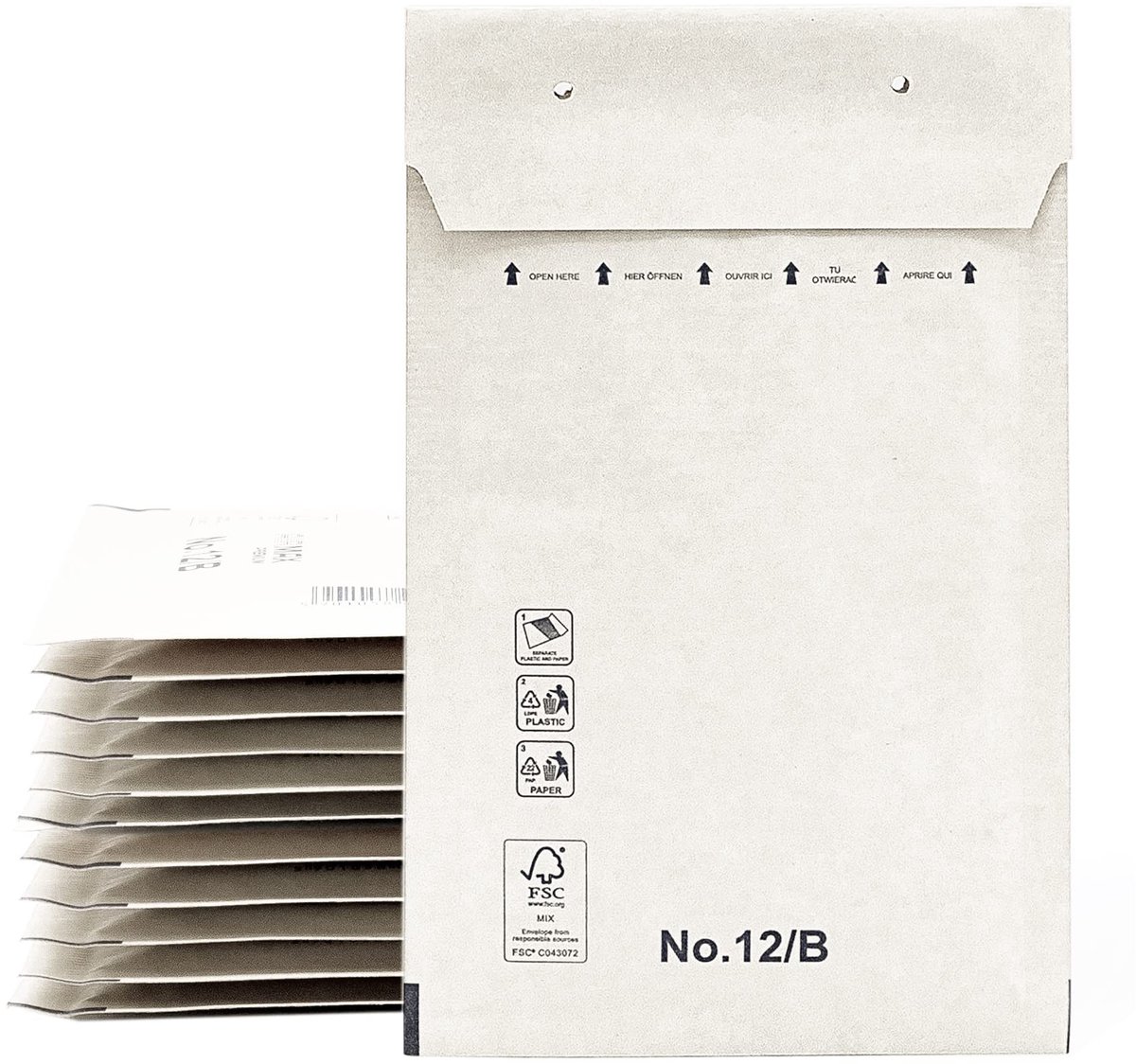 Omgoods - 200 Witte Luchtkussen Enveloppen met Zelfklevende Sluiting - 100 x 165 mm