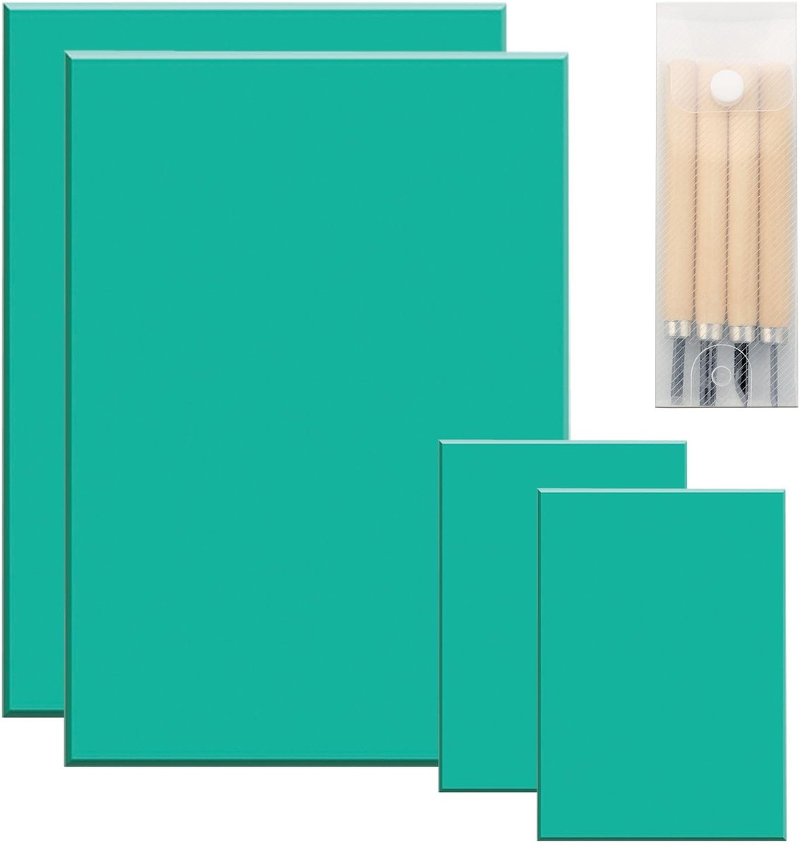 Omgoods - Set van 4 Linoleum Snijplaten voor Creatieve Projecten