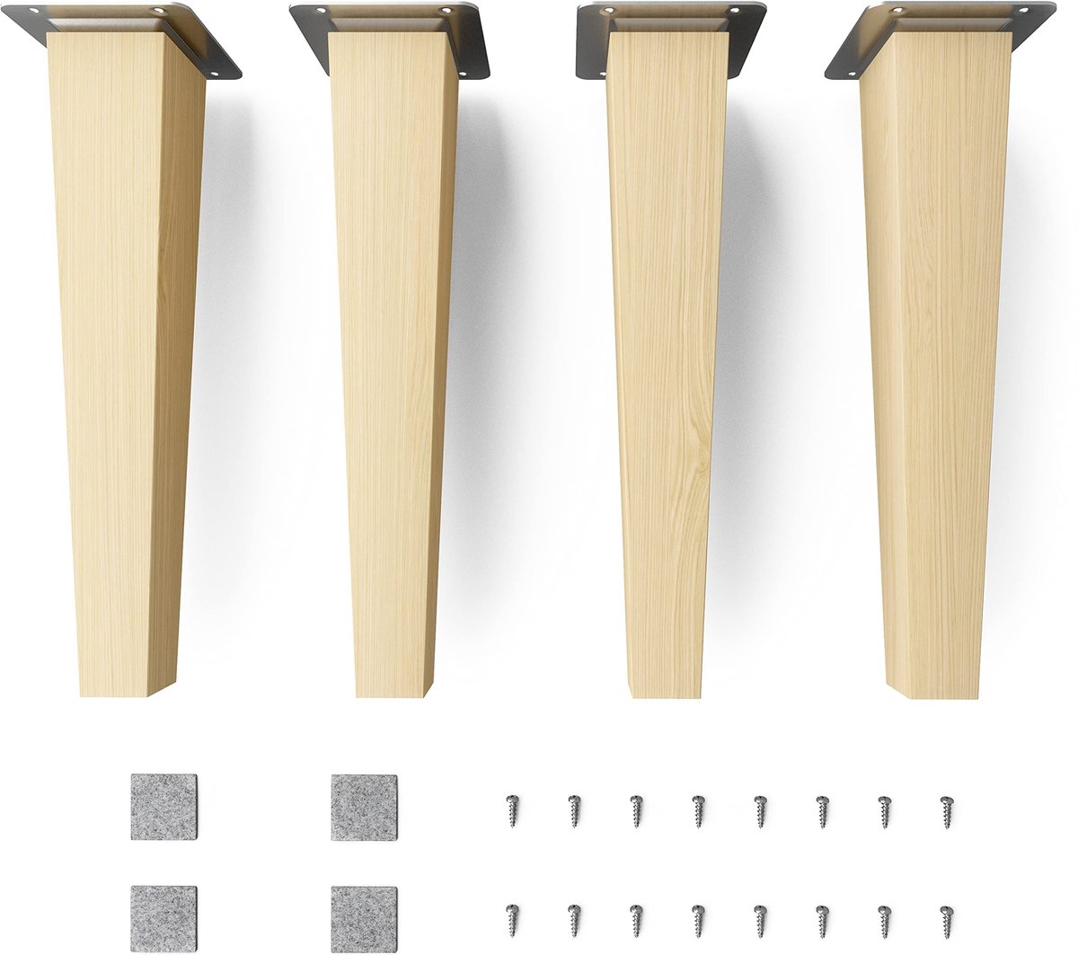 Omgoods - Beukenhouten Meubelpoten - 25 cm Hoog voor Meubels
