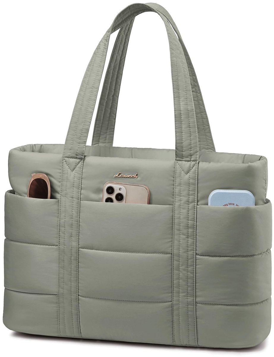 Omgoods - Dames Tote Bag - Lichtgewicht Gevoerde Laptop Tas met Rits