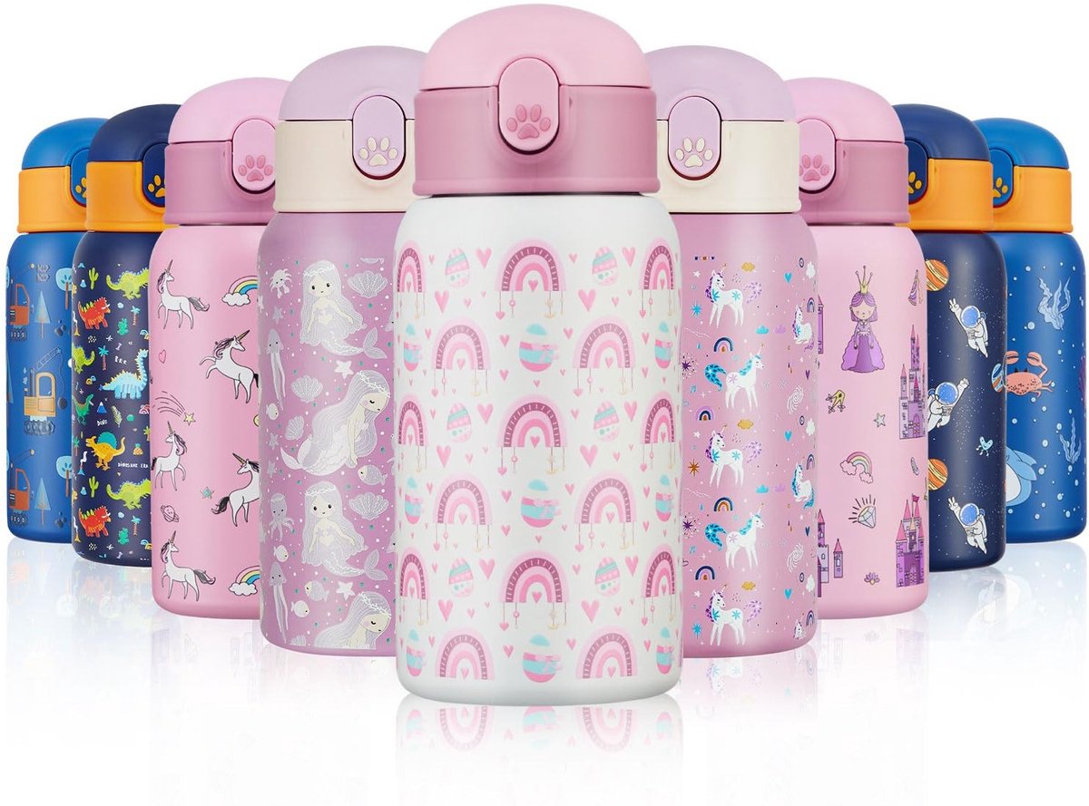 Omgoods - Insulated Water Bottle voor Kinderen, 500ml, BPA Vrij