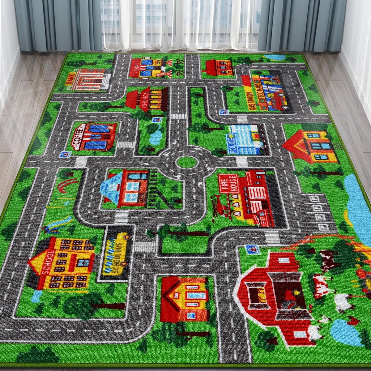 Omgoods - Extra Groot Speelkleed - Stadskaart voor Kinderen (150cm x 200cm)